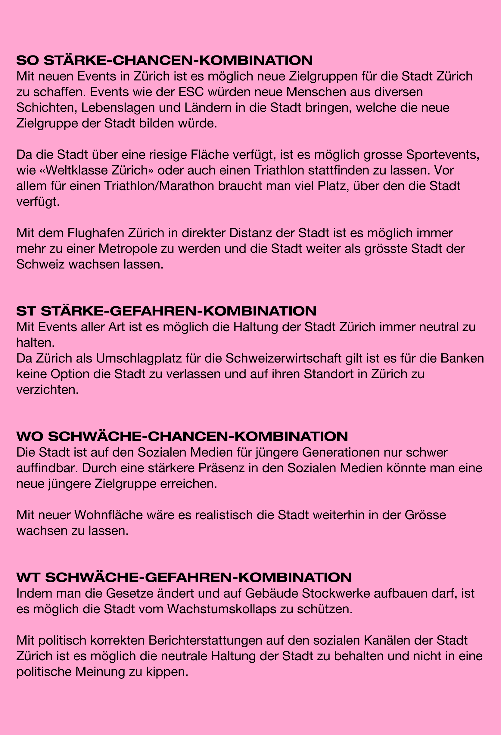 Swot-Kombinationen