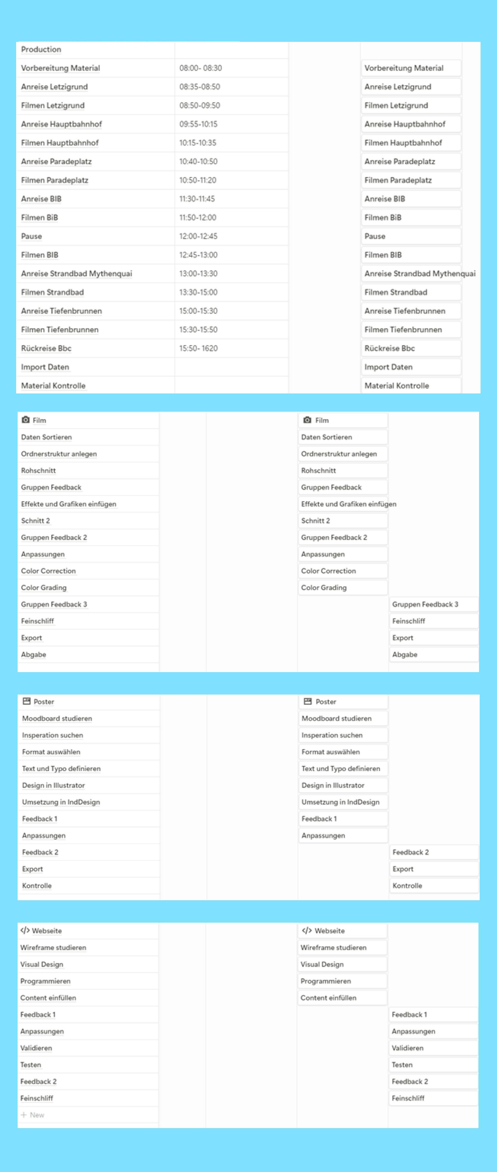 Zeitplan